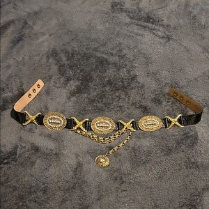 Elegant Black and Gold Women's Belt